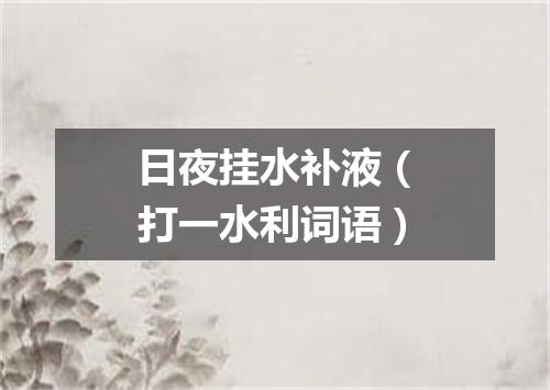 日夜挂水补液（打一水利词语）