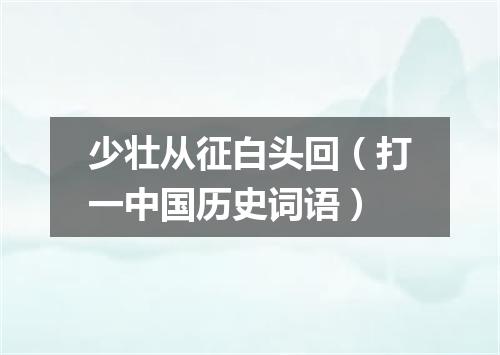 少壮从征白头回（打一中国历史词语）
