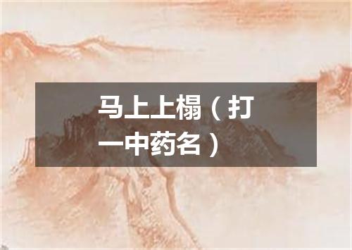 马上上榻（打一中药名）