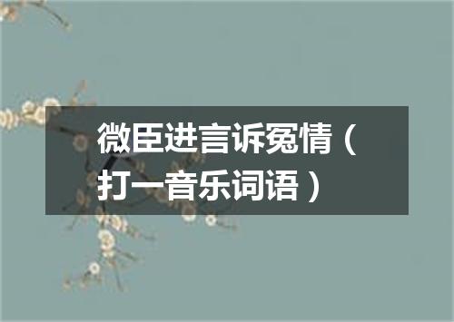 微臣进言诉冤情（打一音乐词语）