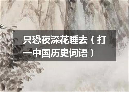 只恐夜深花睡去（打一中国历史词语）