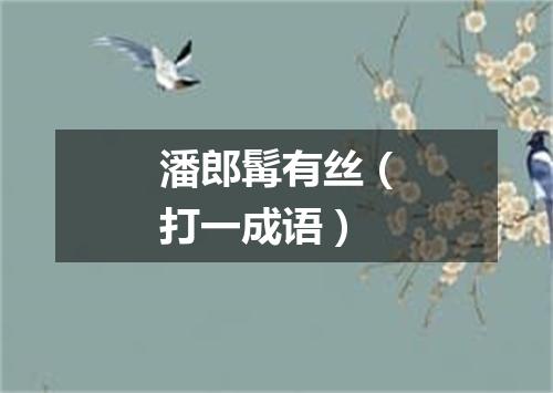 潘郎髯有丝（打一成语）
