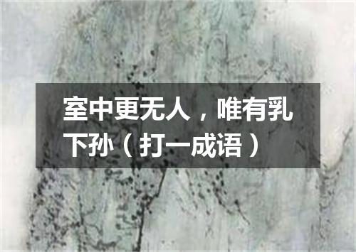 室中更无人，唯有乳下孙（打一成语）