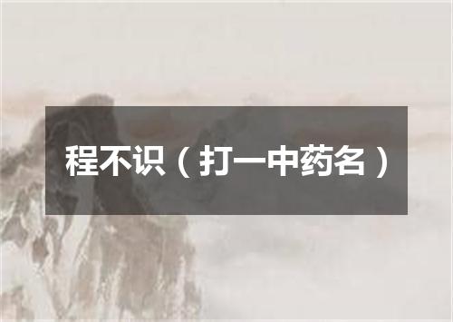程不识（打一中药名）