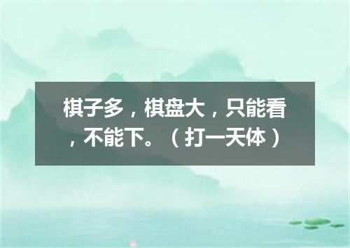 棋子多，棋盘大，只能看，不能下。（打一天体）