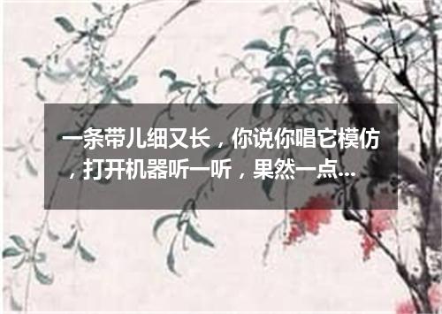 一条带儿细又长，你说你唱它模仿，打开机器听一听，果然一点不走样。（打一电子器材）
