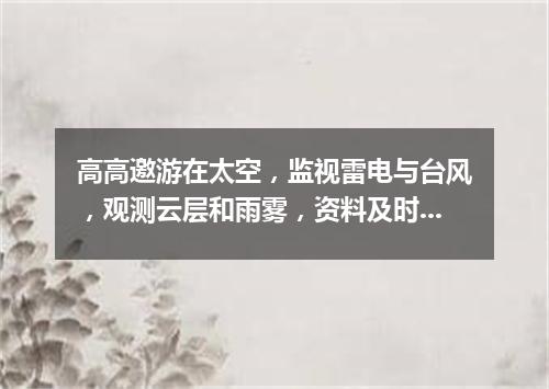 高高邀游在太空，监视雷电与台风，观测云层和雨雾，资料及时报与人。（打一气象用具）