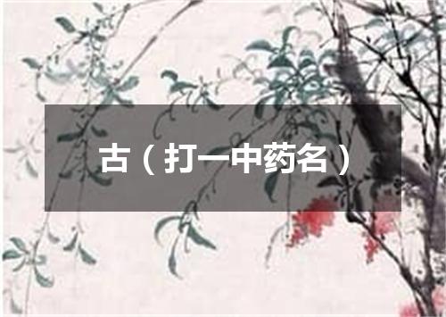 古（打一中药名）