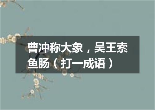 曹冲称大象，吴王索鱼肠（打一成语）