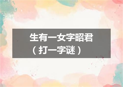 生有一女字昭君（打一字谜）
