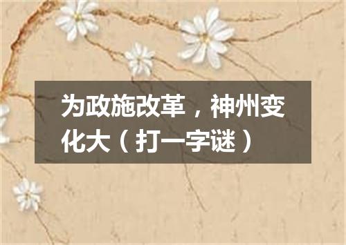 为政施改革，神州变化大（打一字谜）