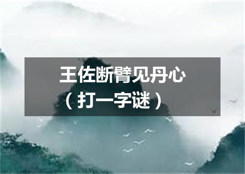 王佐断臂见丹心（打一字谜）