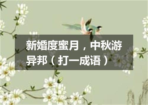 新婚度蜜月，中秋游异邦（打一成语）