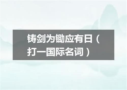 铸剑为锄应有日（打一国际名词）