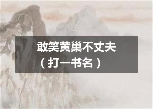 敢笑黄巢不丈夫（打一书名）