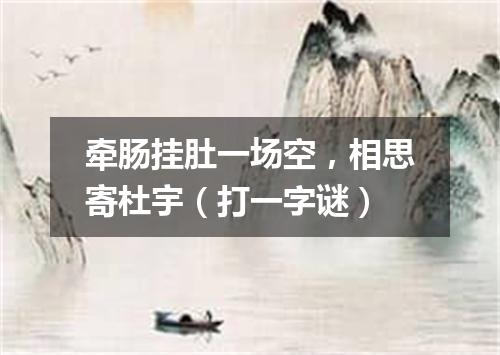 牵肠挂肚一场空，相思寄杜宇（打一字谜）