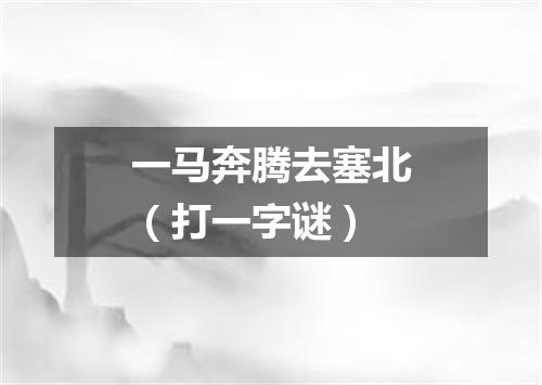 一马奔腾去塞北（打一字谜）