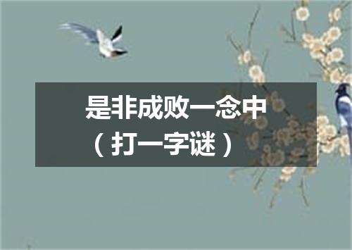 是非成败一念中（打一字谜）