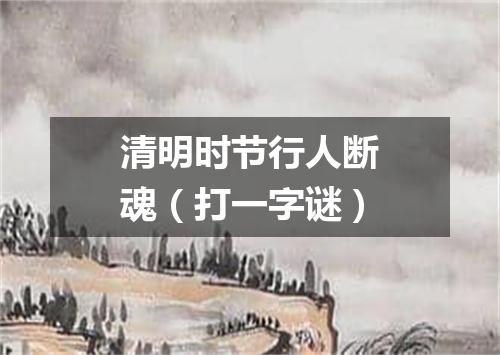 清明时节行人断魂（打一字谜）