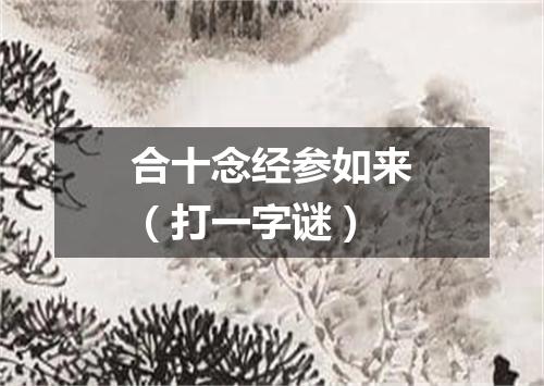 合十念经参如来（打一字谜）
