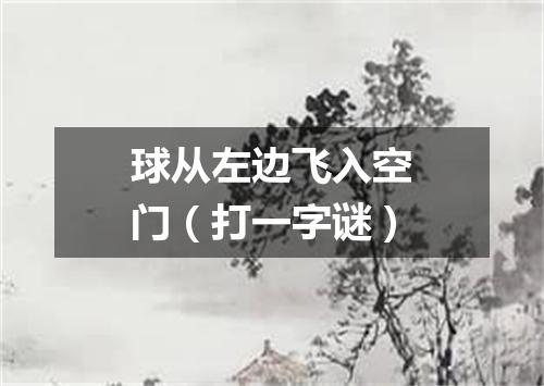 球从左边飞入空门（打一字谜）