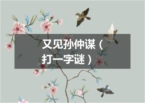又见孙仲谋（打一字谜）