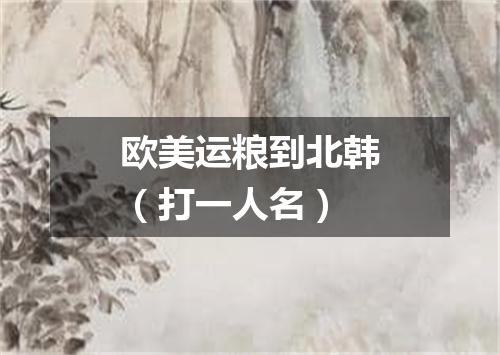 欧美运粮到北韩（打一人名）