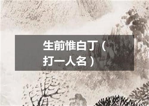 生前惟白丁（打一人名）