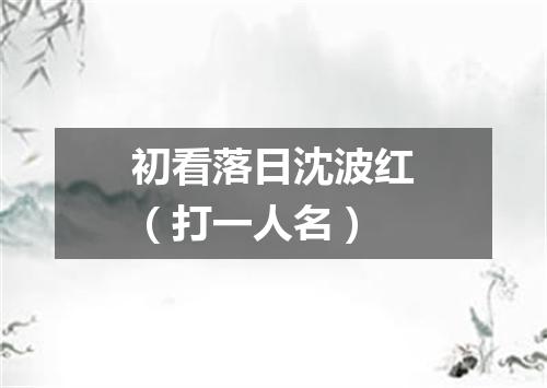 初看落日沈波红（打一人名）