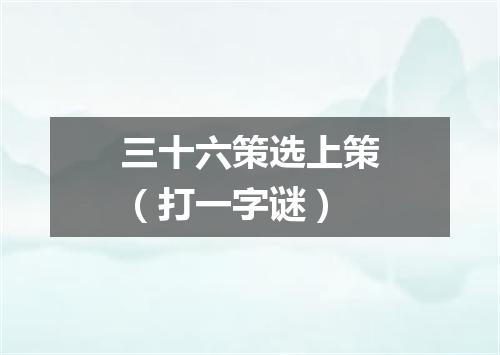三十六策选上策（打一字谜）