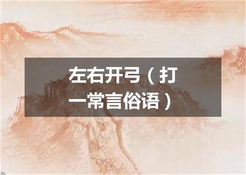 左右开弓（打一常言俗语）