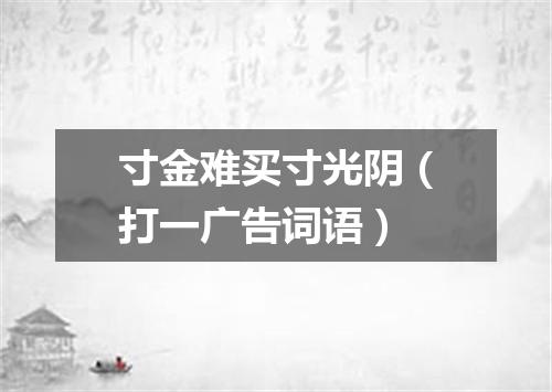 寸金难买寸光阴（打一广告词语）