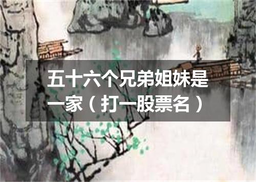 五十六个兄弟姐妹是一家（打一股票名）