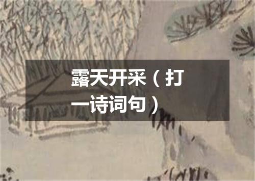 露天开采（打一诗词句）