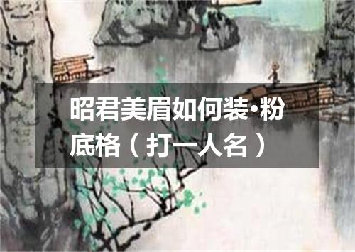 昭君美眉如何装·粉底格（打一人名）
