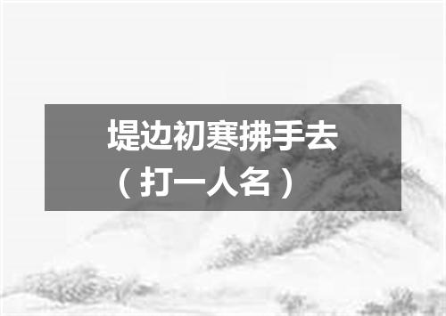 堤边初寒拂手去（打一人名）