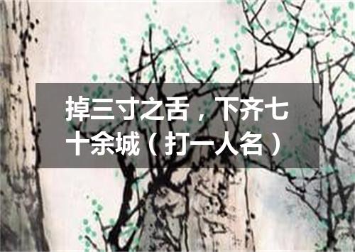掉三寸之舌，下齐七十余城（打一人名）