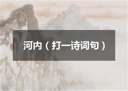 河内（打一诗词句）