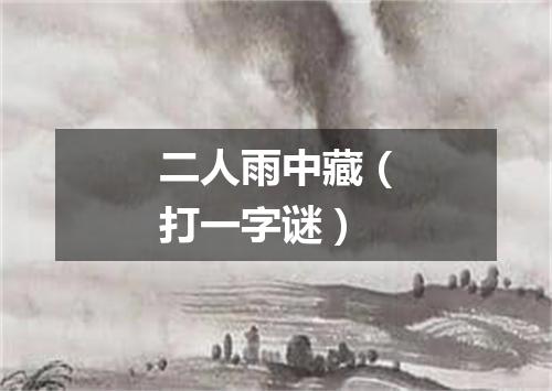 二人雨中藏（打一字谜）
