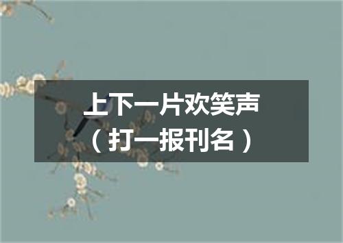 上下一片欢笑声（打一报刊名）