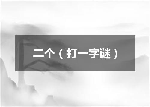 二个（打一字谜）