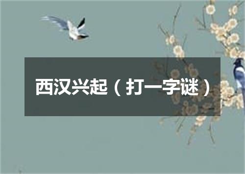 西汉兴起（打一字谜）