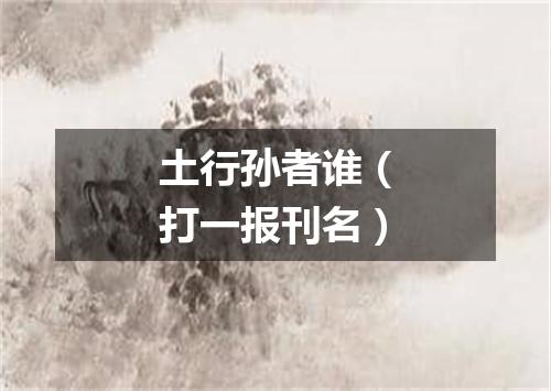 土行孙者谁（打一报刊名）