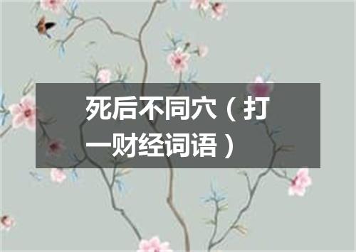 死后不同穴（打一财经词语）