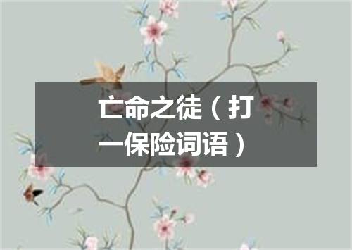 亡命之徒（打一保险词语）