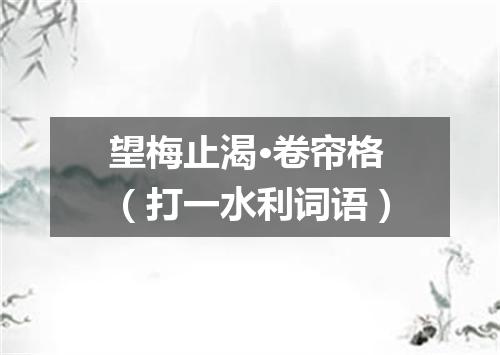 望梅止渴·卷帘格（打一水利词语）