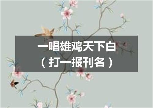 一唱雄鸡天下白（打一报刊名）