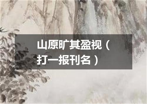 山原旷其盈视（打一报刊名）