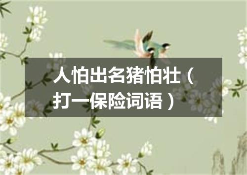 人怕出名猪怕壮（打一保险词语）