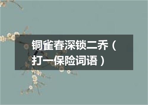 铜雀春深锁二乔（打一保险词语）